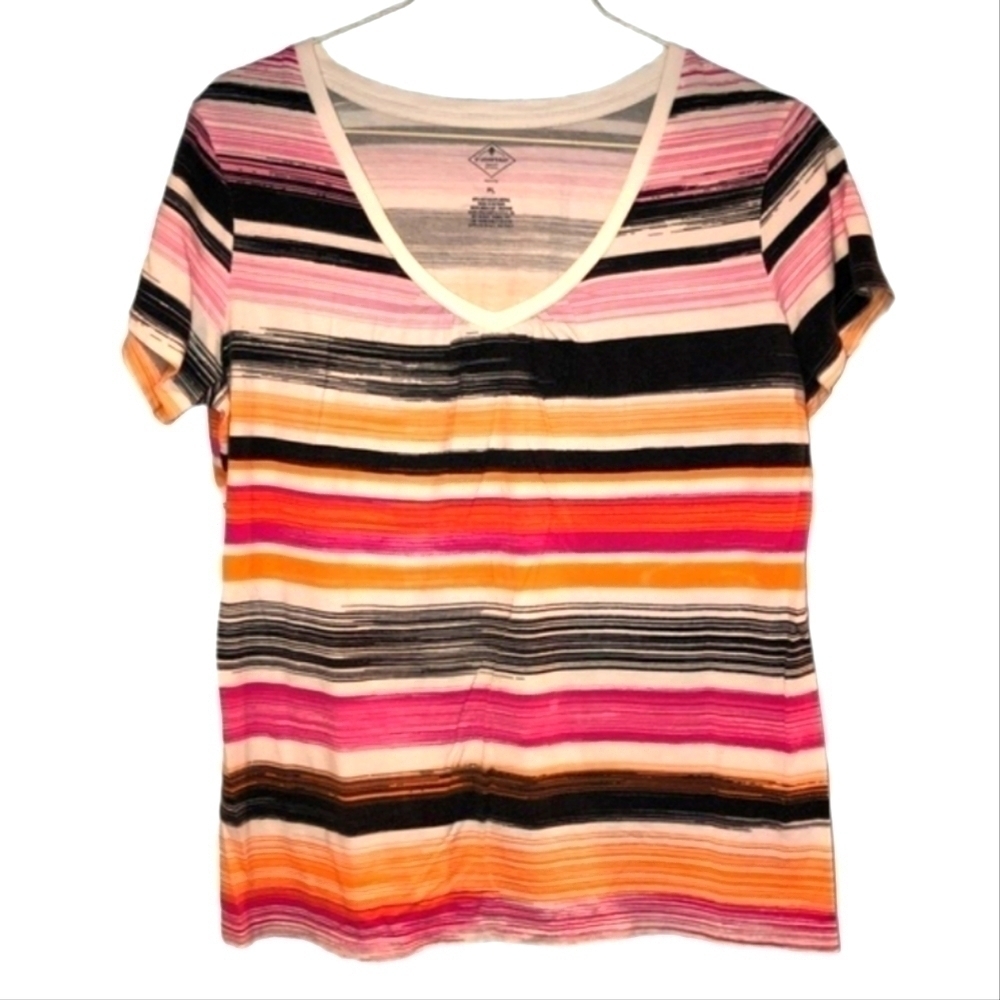 St John's Bay size PL short sleeve v neck tee shirt